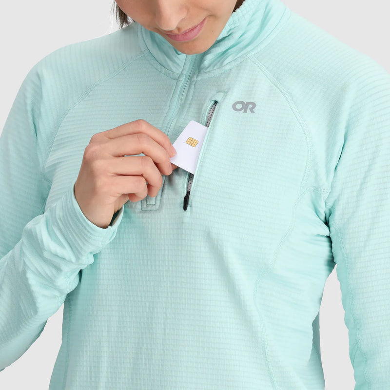 Womens Vigor Grid Fleece Quarter Zip