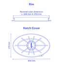 Oval Hatch Cover for Valley Sea Kayaks 17-.25x10"