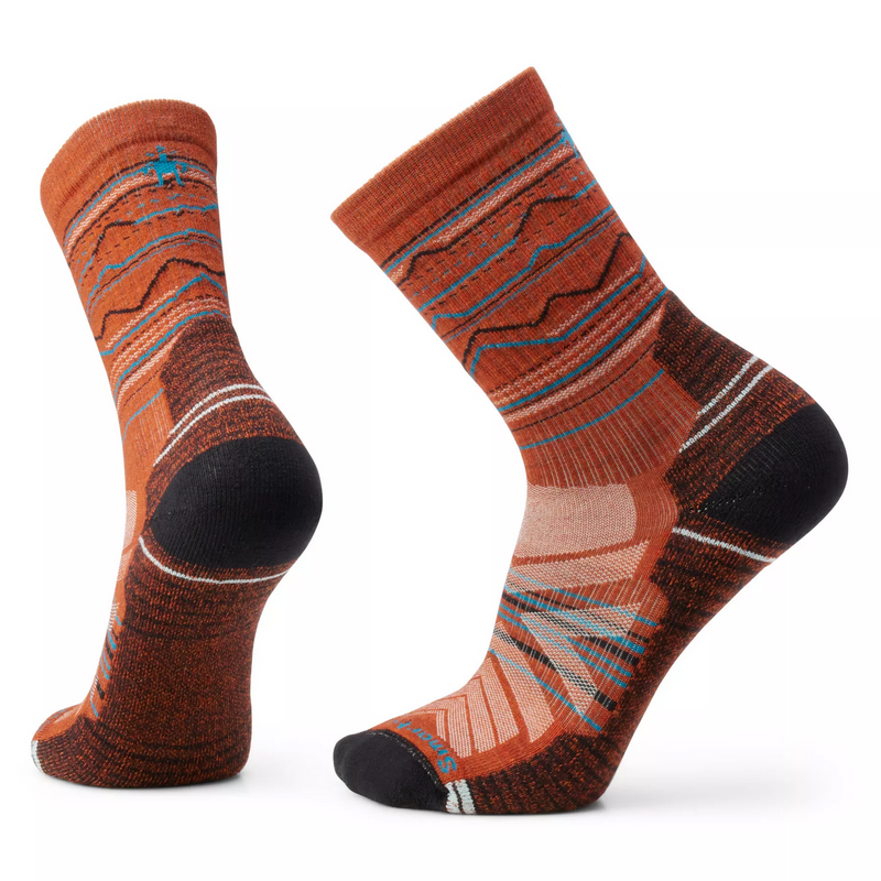 Hike Light Mountain Range Pattern Crew Socks