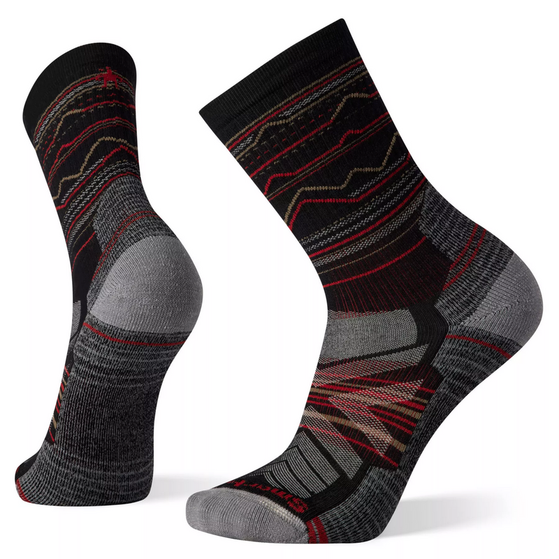 Hike Light Mountain Range Pattern Crew Socks