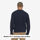 Recycled Wool-Blend Cable Knit Crewneck Sweater