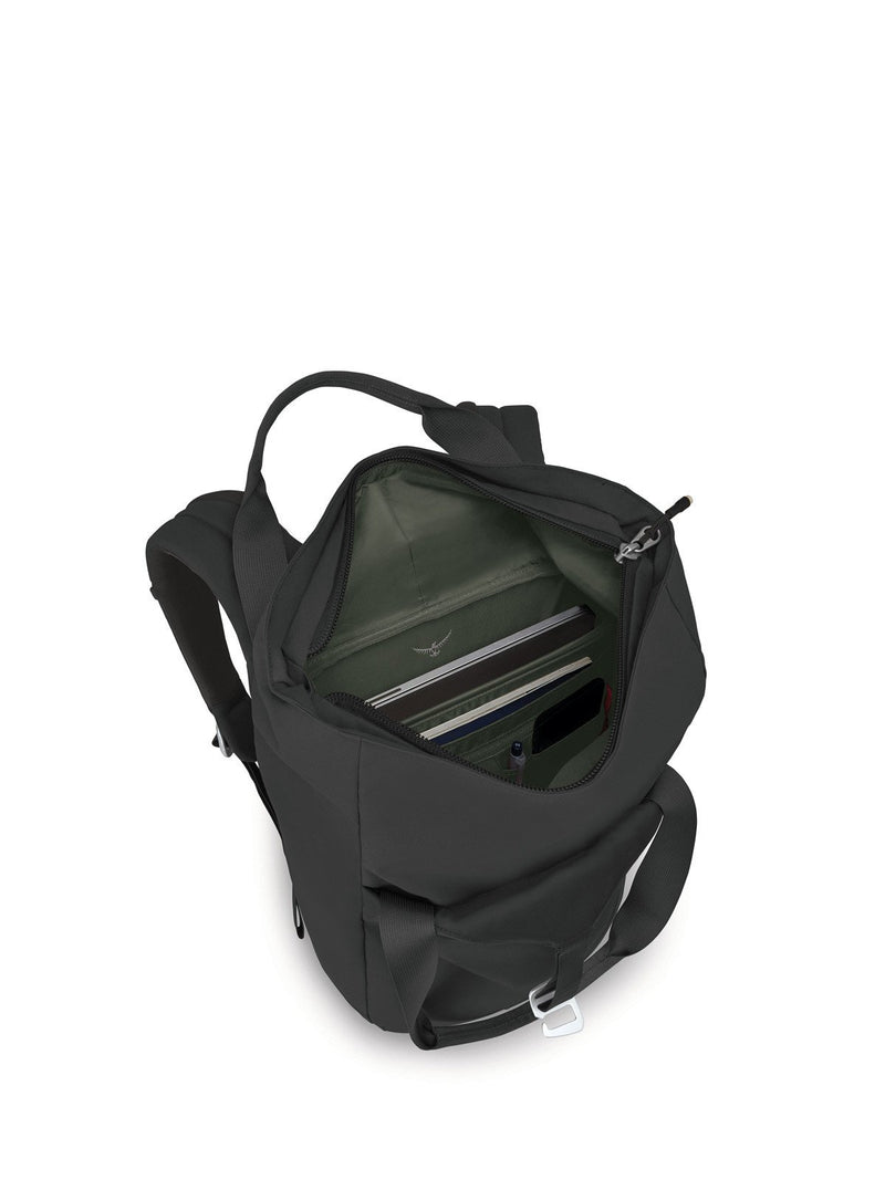 osprey arcane tote backpack Pack Porcelain Orange Heather One Size Osprey manufactures this modern daypack from durable and certified recycled materials Osprey Arcane Zip Top Tote
