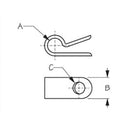 A 1/8"  B 3/8"  C 3/16"  