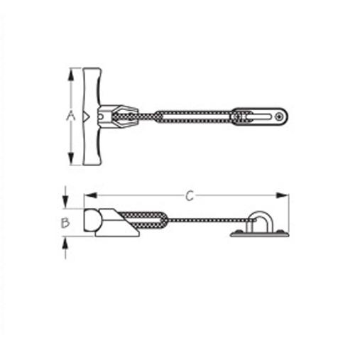 A 4-1/4"  B 1-3/16"  C 8-15/16"  