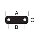 A 2-3/4"  B 1-15/16"  C 13/16"