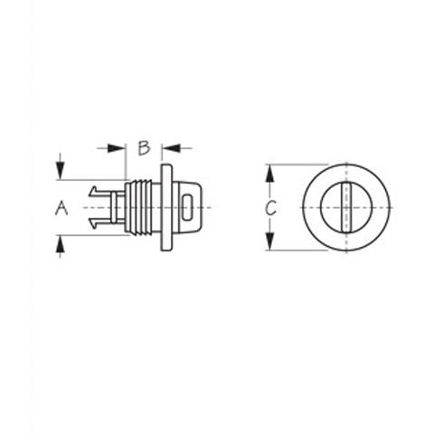  A 1"  B 11/16"  C 1-11/16"