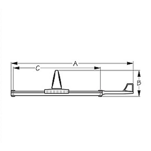 A 20-1/4"  B 4-1/4"  C 14-1/2"