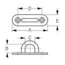 A 2-1/8"  B 1/2"  C 5/8" D 1-1/2"  E 5/8"   