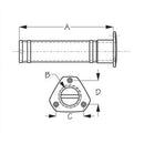 A 8-1/2"  B 1-5/8"  C 2-1/2"  D 2-5/8"
